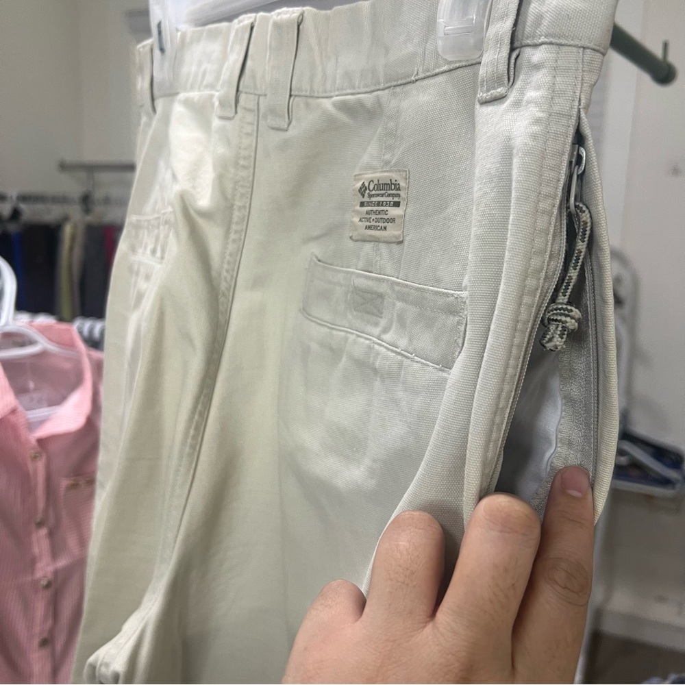 COLUMBIA Men's Classic Tan Pants Cargo Pants Cotton size 32 x 32 - Picture 6 of 9